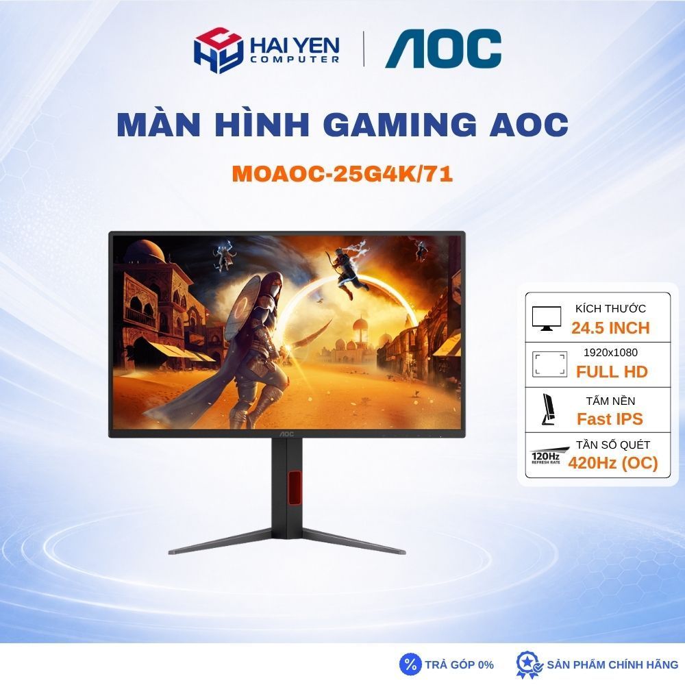 Màn Hình Gaming AOC 25G4K/71 - 24.5 inch - IPS - FHD - 0.3ms - 420Hz-HDMI-DP
