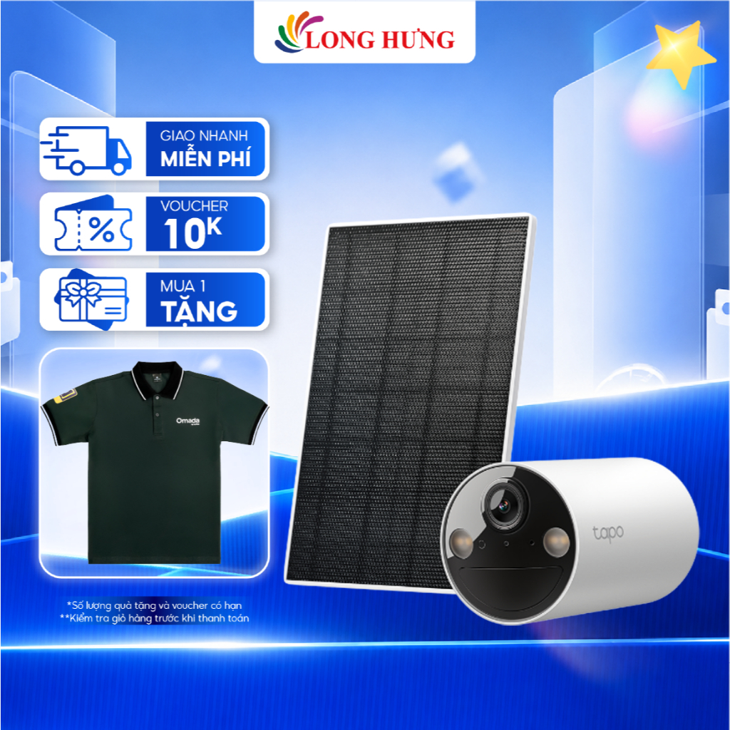 Camera an ninh năng lượng mặt trời TP-Link Tapo AI Kit Solar-Powered Security 2K Tapo C410 KIT - Hàn