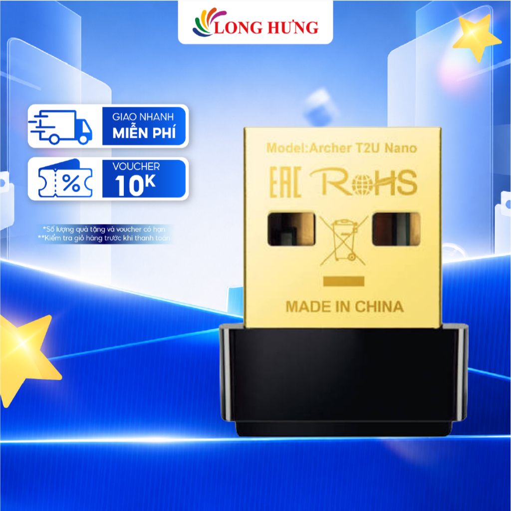 USB Wifi AC600 TP-Link Archer T2U Nano - Hàng chính hãng
