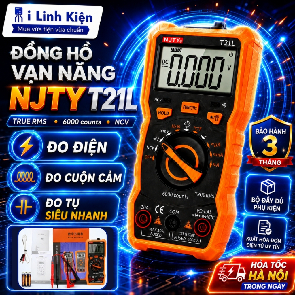 NJTY T21L Đồng hồ vạn năng đo điện đo cuộn cảm đo tụ siêu nhanh bền bỉ chất lượng cao ilinhkien