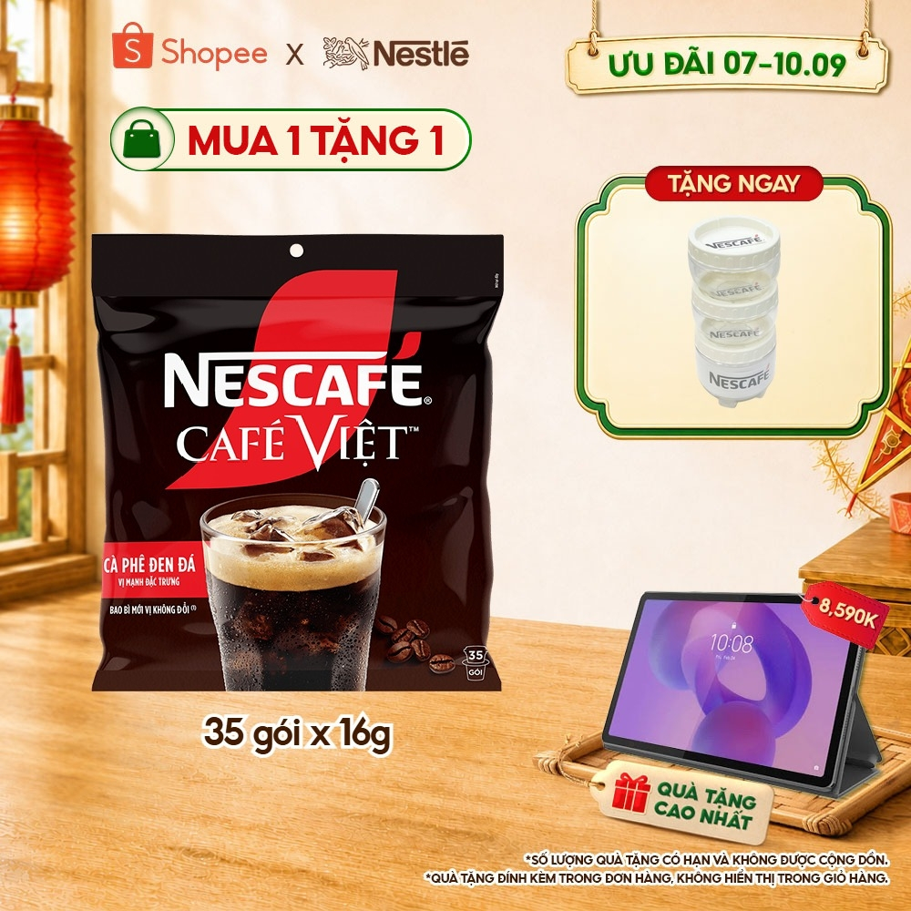 [Tặng Bộ 3 hũ đựng gia vị NESCAFÉ] Bịch Cà phê Hòa tan NESCAFÉ CAFÉ VIỆT 35 gói Vị Mạnh đặc trưng