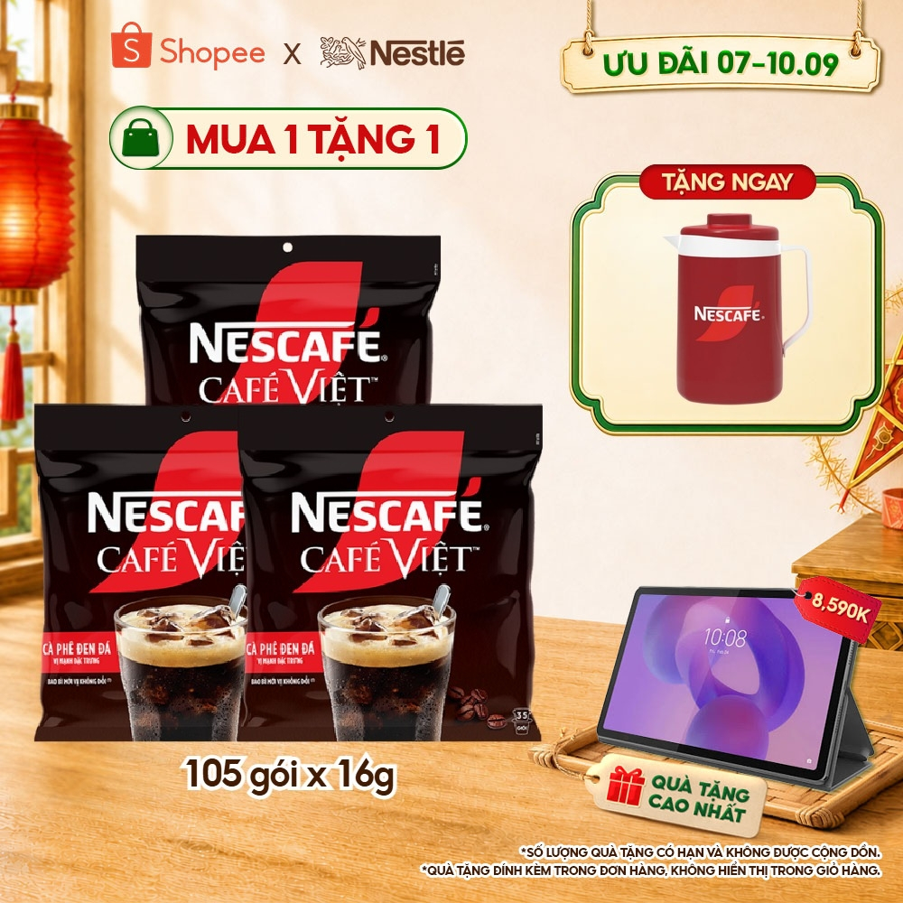 [Tặng Ca đá Nescafé] Combo 3 Bịch Cà phê Hòa tan NESCAFÉ CAFÉ VIỆT 35 gói Vị Mạnh đặc trưng