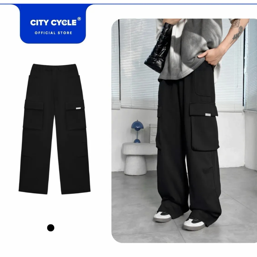 Quần ống rộng dài nỉ suông unisex Local Brand Chính Hãng City Cycle Quần dài Waypa