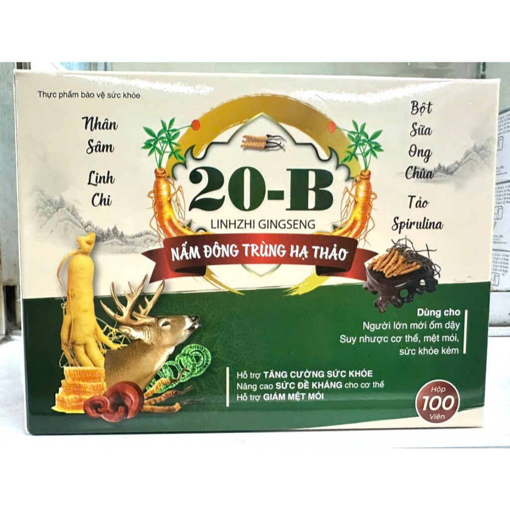 20B 20-B LINHZHI GINSENG nấm đông trùng hạ thảo bồi bổ cơ thể, ăn ngủ ngon, cho người suy nhược  ngủ