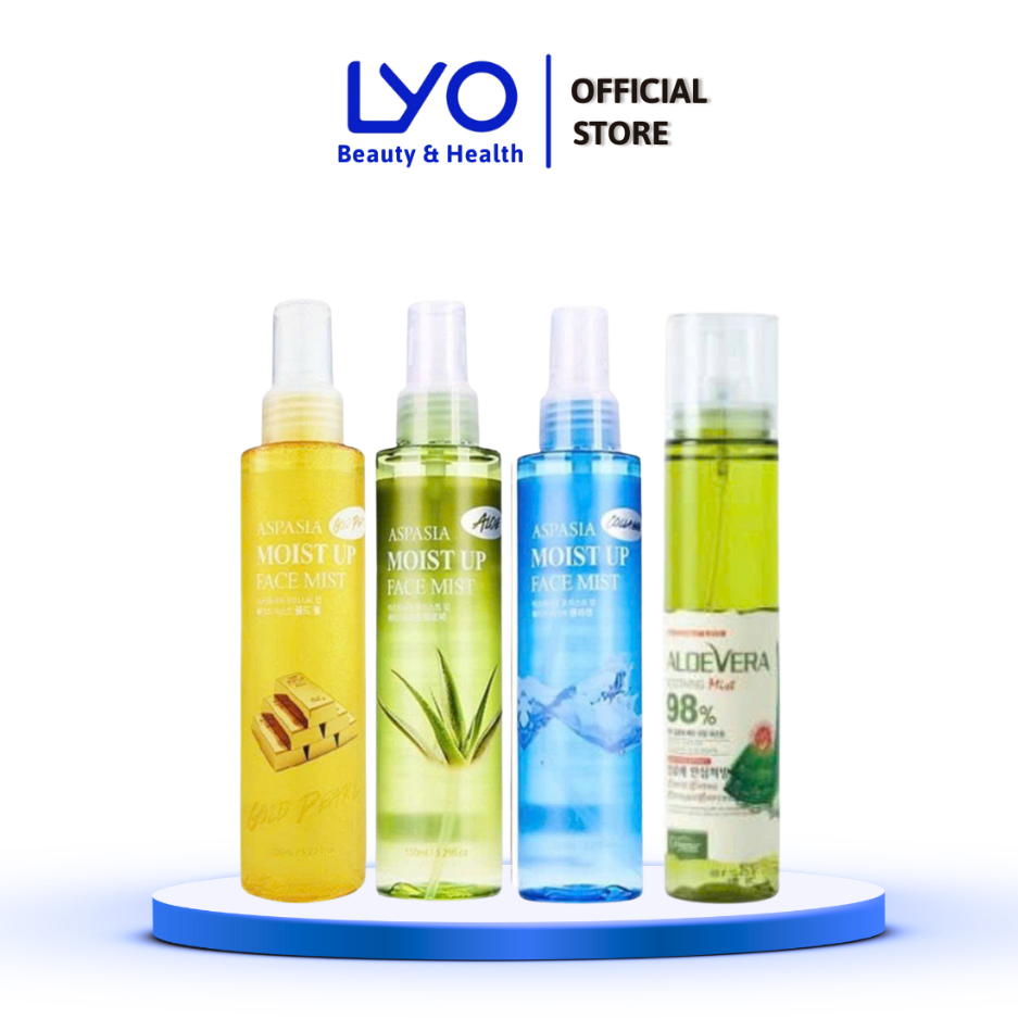 Xịt Khoáng Cấp Ẩm, Làm Dịu Da, Giảm Kích Ứng Aspasia Moist Up Face Mist Hàn Quốc 150ml LYO OFFICIAL