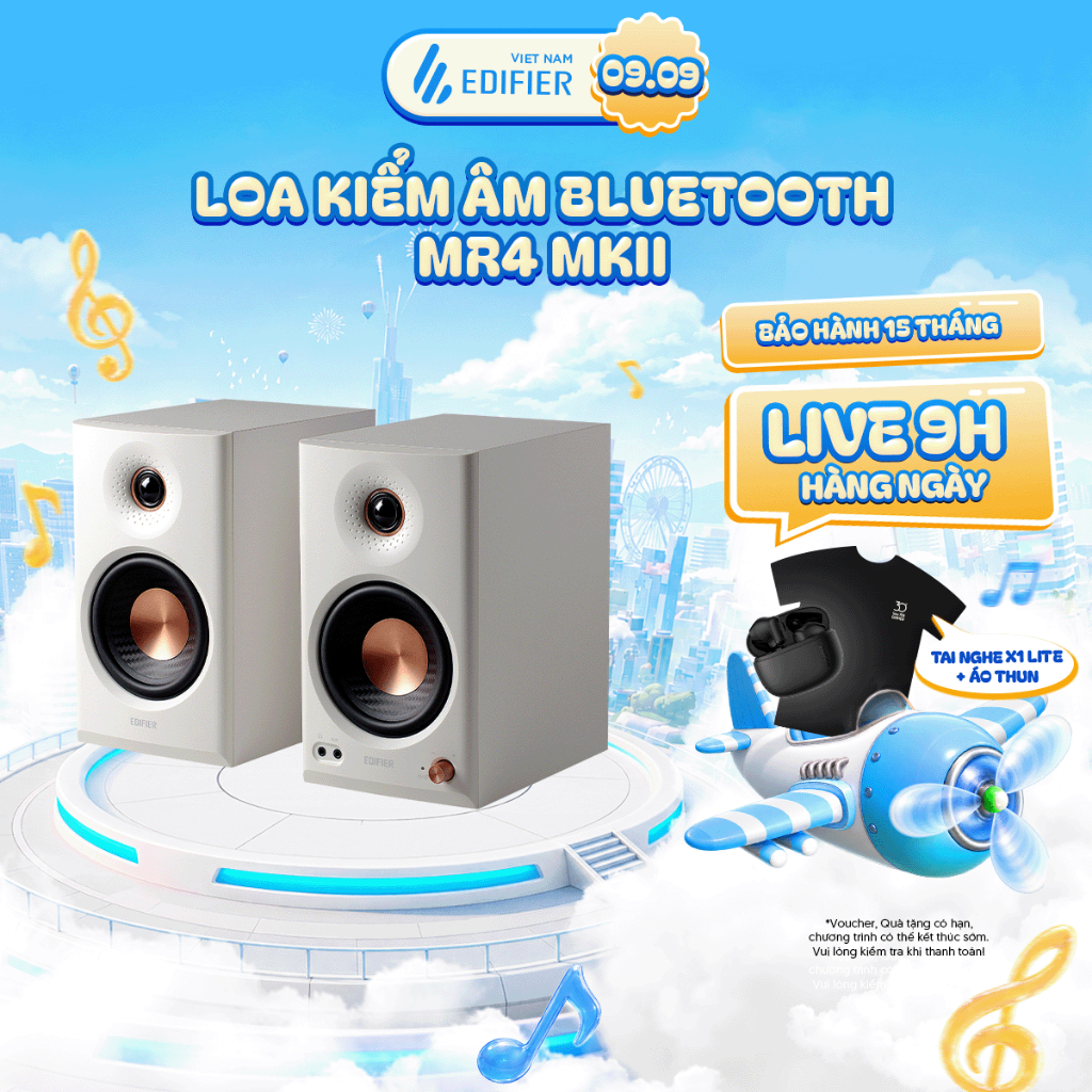 Loa Kiểm Âm EDIFIER MR4 MKII | Công Xuất 80W | Bluetooth 6.0 | Hi-Res Audio & Hi-Res Audio Wireless 
