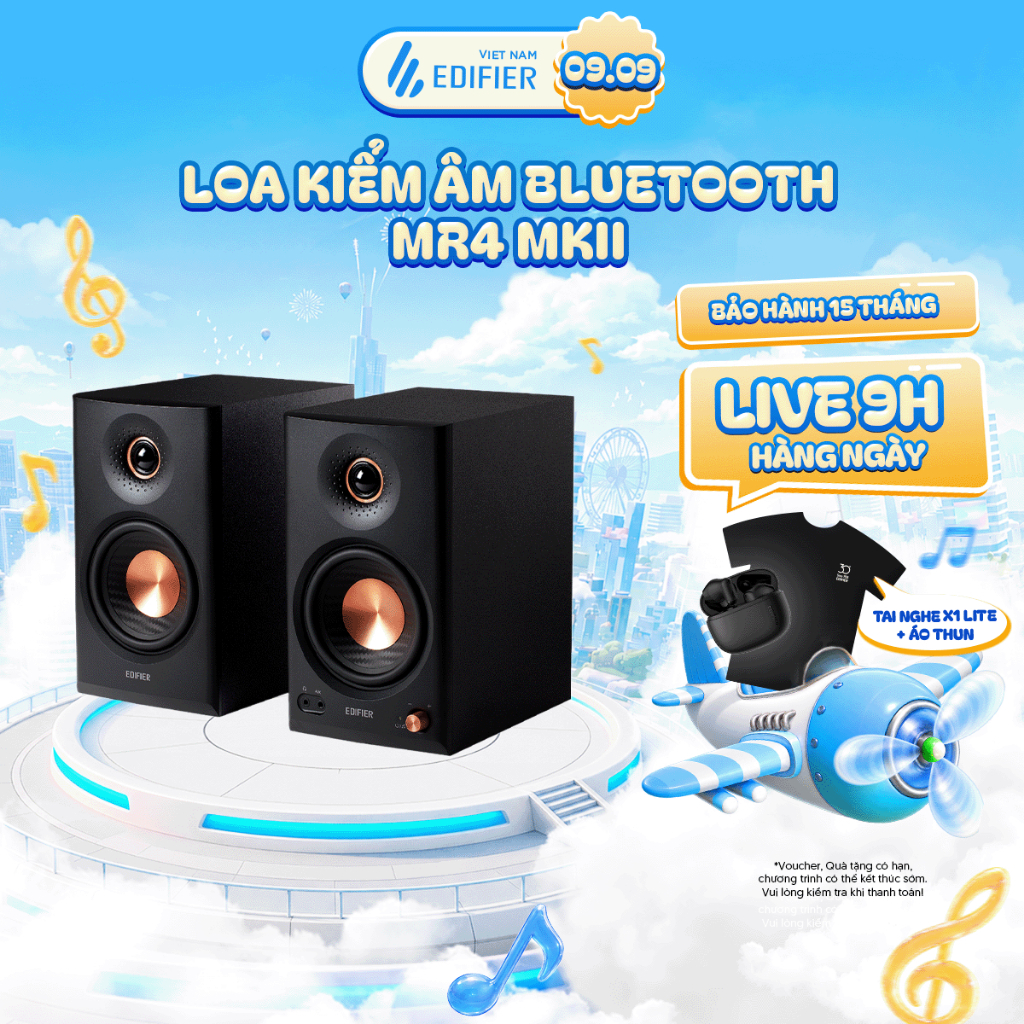 Loa Kiểm Âm EDIFIER MR4 MKII | Công Xuất 80W | Bluetooth 6.0 | Kết nối đa cổng | Bảo Hành 15 Tháng