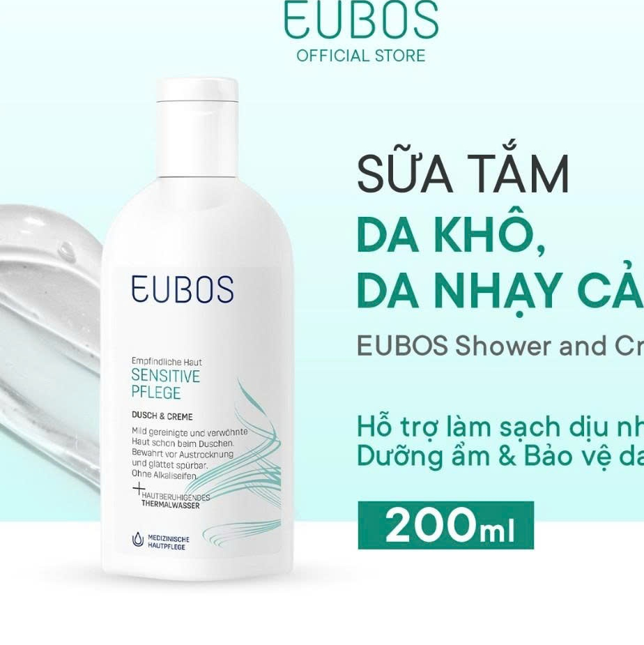 [EUBOS CHÍNH HÃNG] Combo Kem Dưỡng Ẩm Da Tay & Móng 25ml và Sữa Tắm Dịu Nhẹ Cho Da Khô & Nhạy Cảm 20