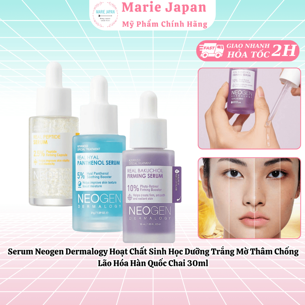 Serum Neogen Dermalogy Hoạt Chất Sinh Học Dưỡng Trắng Mờ Thâm Chống Lão Hóa Hàn Quốc Chai 30ml