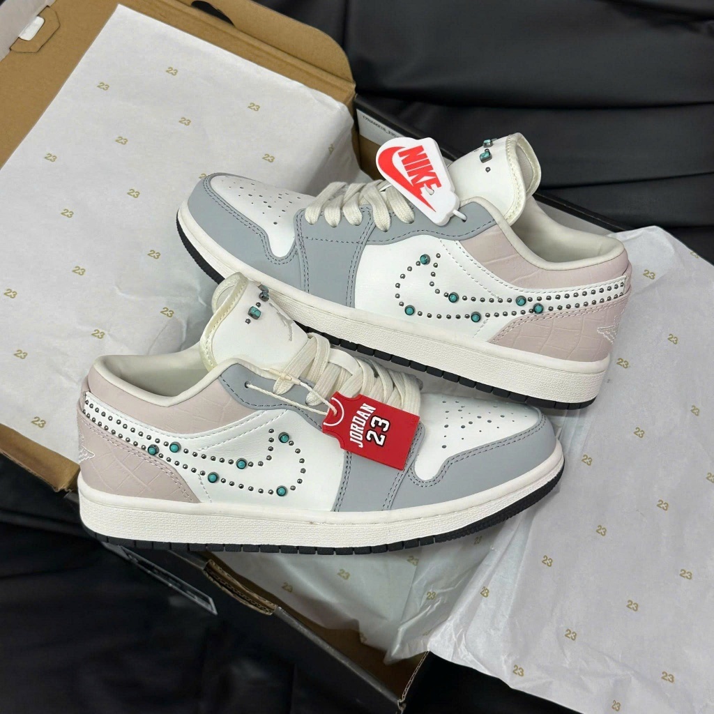[Chính Hãng] Giày_JD1/LOW_'Sail Soft Pearl' Đính Đá Cực Chất Cho Nam Và Nữ