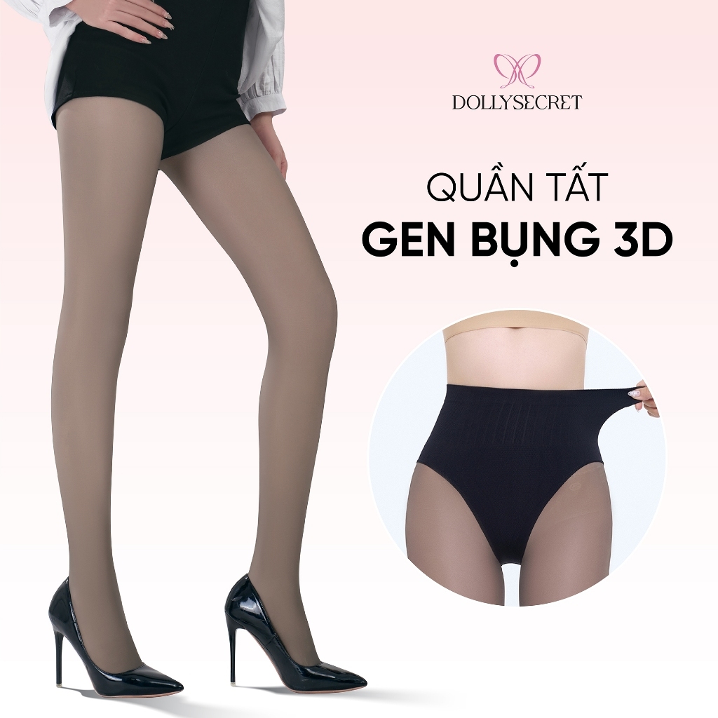Quần Tất 3D Phối Gen Bụng Chất Nỉ Giữ Nhiệt DOLLY SECRET T45 Thon Chân Nâng Mông Siêu Đỉnh