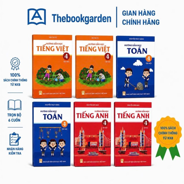 Sách - Bộ Hướng Dẫn Học Môn Toán, Tiếng Việt, Tiếng Anh LỚP 4 trường Archimedes Bản Mới Nhất