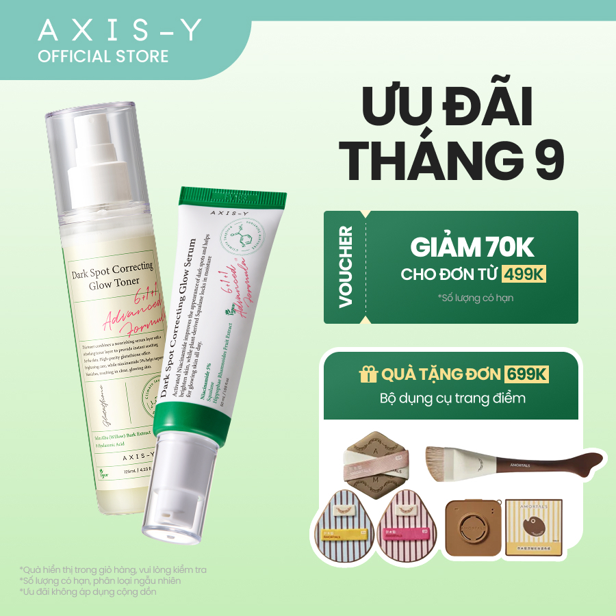 Combo Dưỡng Sáng Mờ Thâm AXIS-Y Serum & Toner | Dark Spot Serum & Toner 50ml & 125ml