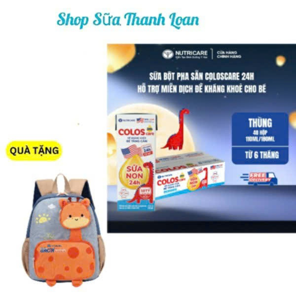 (HSD T3-2027) (TẶNG BALO) Thùng 48 Hộp Sữa Nước Pha Sẵn Nutricare ColosCare 110ml/ 180ml.