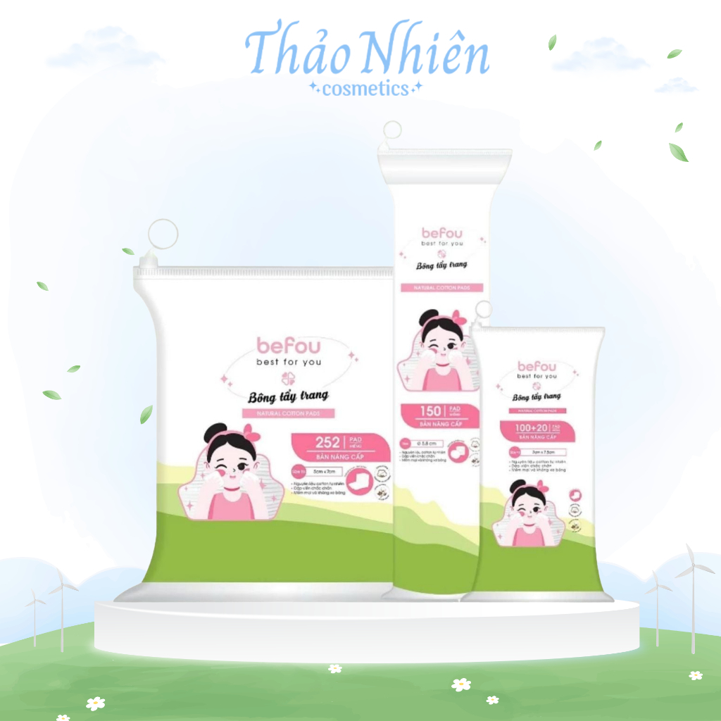 Bông tẩy trang Befou Natural Cotton Pads