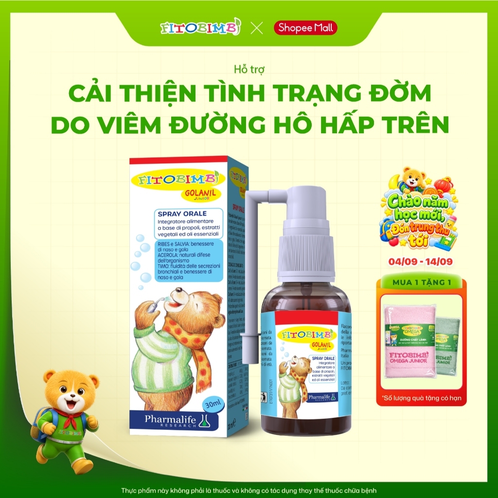 Fitobimbi Golanil Junior - Xịt họng cho trẻ - 30ml