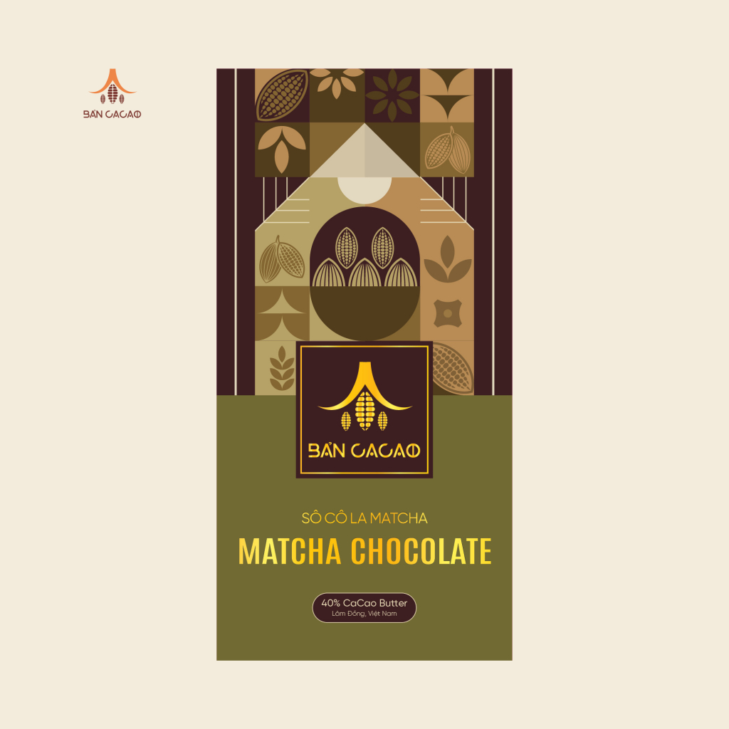 Bản Cacao Socola matcha (Thanh 80g)
