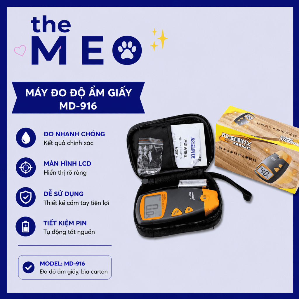 Máy đo độ ẩm giấy MD-916