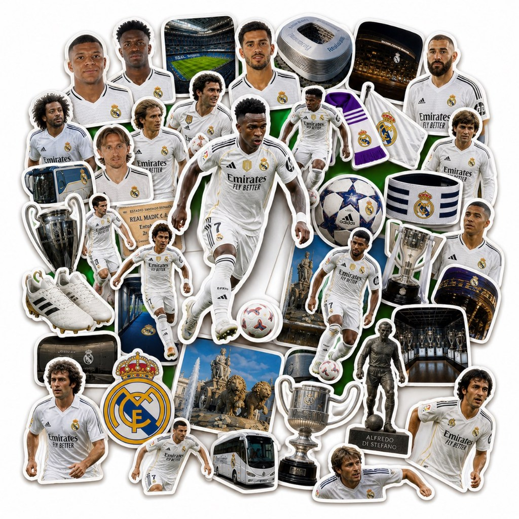 Bộ 100 Sticker Bóng Đá LaLiga Tây Ban Nha - 10 CLB, Dán Laptop Điện Thoại Vali