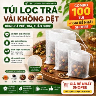 Combo 100 Túi lọc trà, cafe, thảo dược nhiều kích thước- CÔNG NGHỆ- NEW-PHUKIENTUILOC- GIÁ ĐÃ CÓ VAT