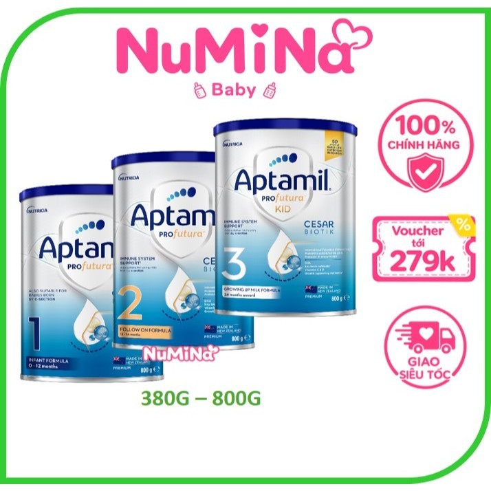 Sữa bột Aptamil Profutura Cesarbiotik New Zealand 1 2 3 380g và 800g