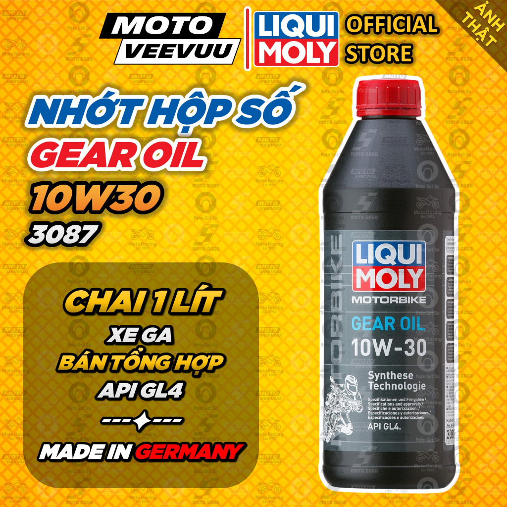 [MTVV] Nhớt hộp số nhớt láp xe tay ga LIQUI MOLY 10W30 10W40 1 LÍT 3087 API GL4 - Sản xuất tại Đức <
