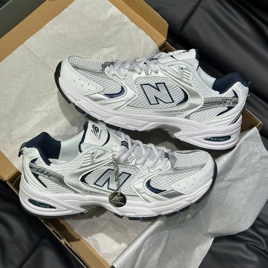 Giày thể thao NB 530 Retro Running White Silver Navy.
