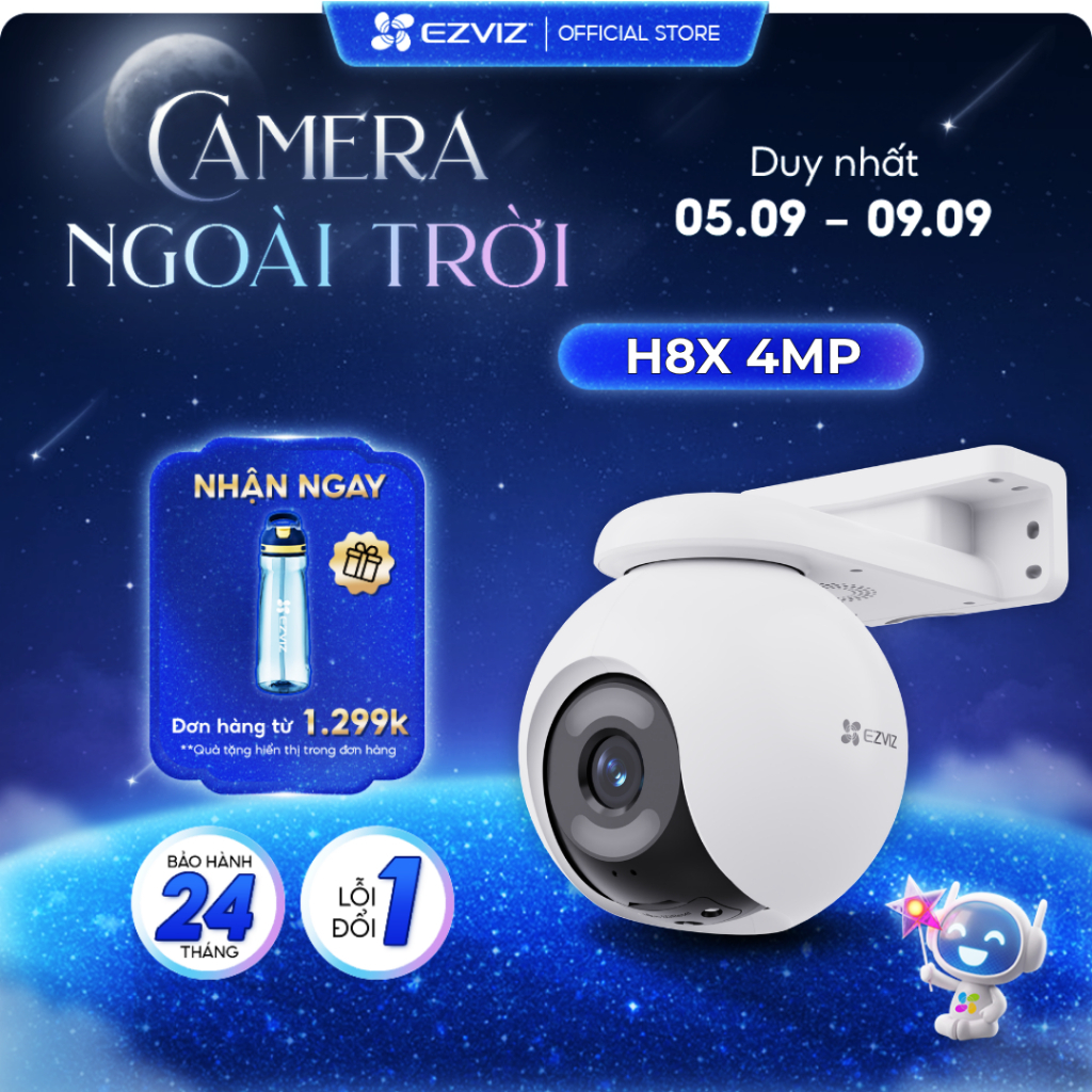 Camera WIFI EZVIZ H8x 2K+, Quay Quét 360, Ghi Hình Màu Thông Minh, Công Nghệ AI