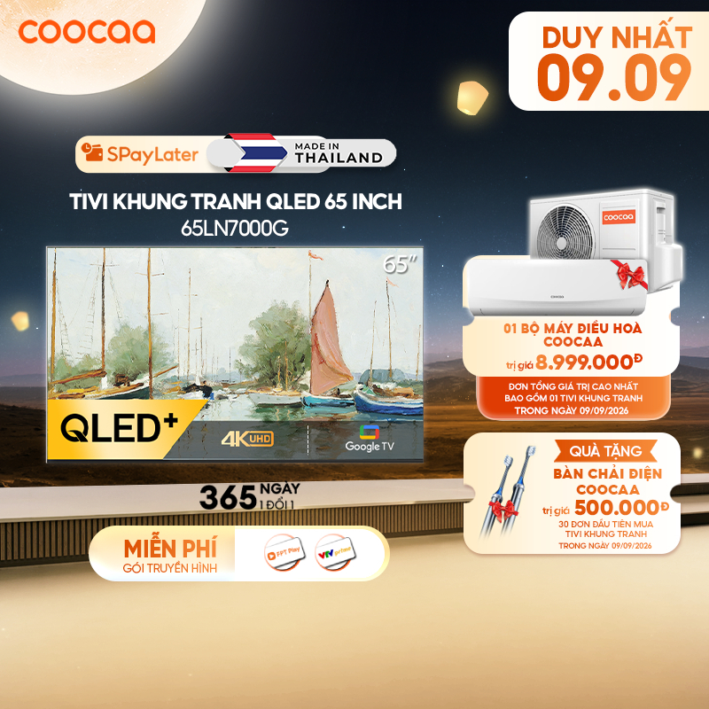 [Miễn phí lắp đặt HN-HCM] Smart tivi 65 inch Qled 4K tivi Khung Tranh Google Frame+ 65LN7000G