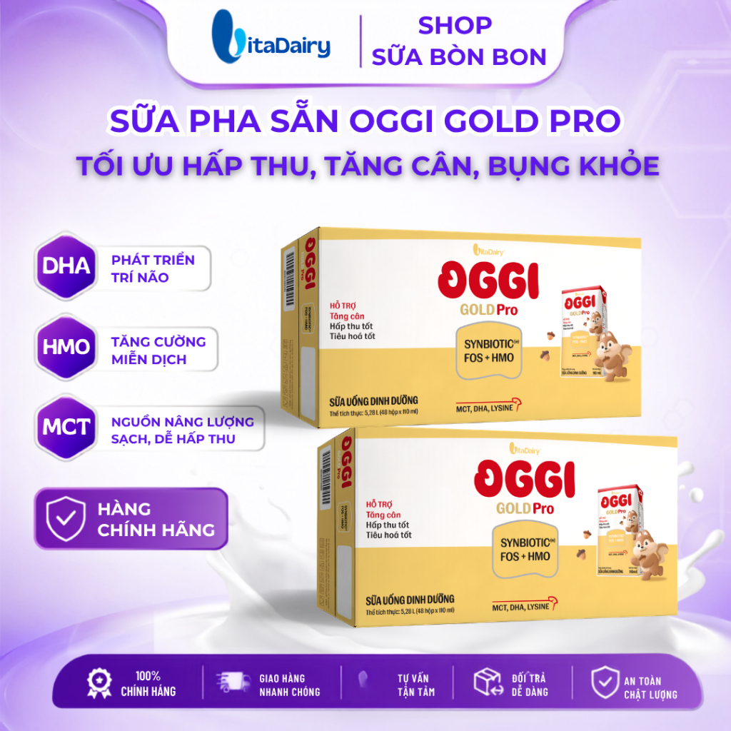 Bộ 3 sữa pha sẵn Oggi Gold cải tiến: Oggi Gold Pro - Smartie - Grow. Hàng chính hãng Vitadairy