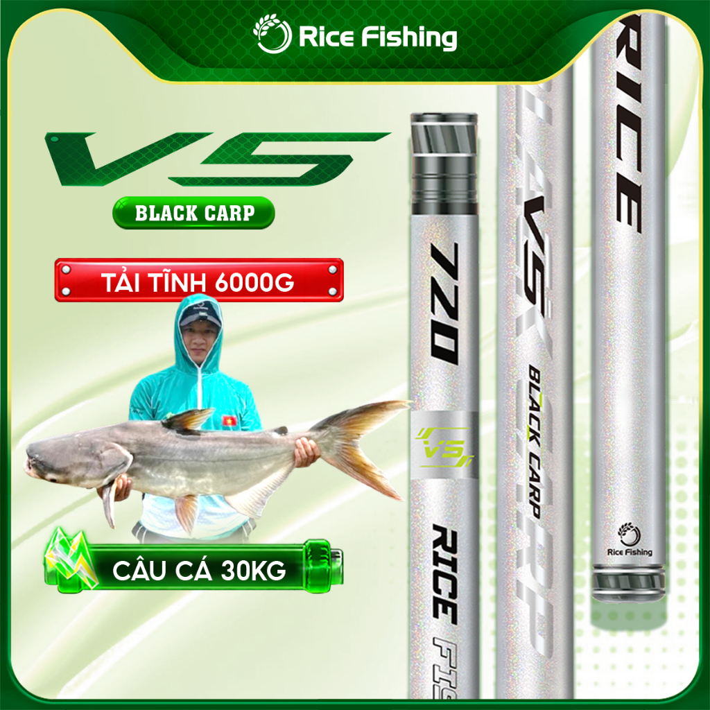 Cần câu đài săn hàng trắm đen V5 BLACK CARP RICE FISHING carbon 30T+40T CC-38