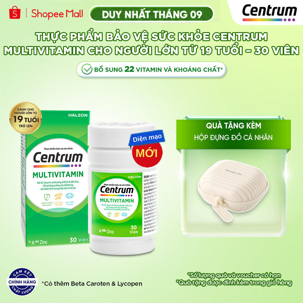 Thực phẩm bảo vệ sức khỏe CENTRUM MULTIVITAMIN cho NGƯỜI LỚN TỪ 19 TUỔI – 30 Viên