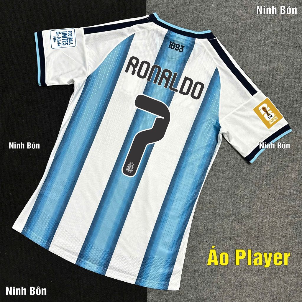 Áo Bóng Đá Player Đội Tuyển Argentina MESSI RONALDO WC 2026 - Hàng Nhập Khẩu Thailand