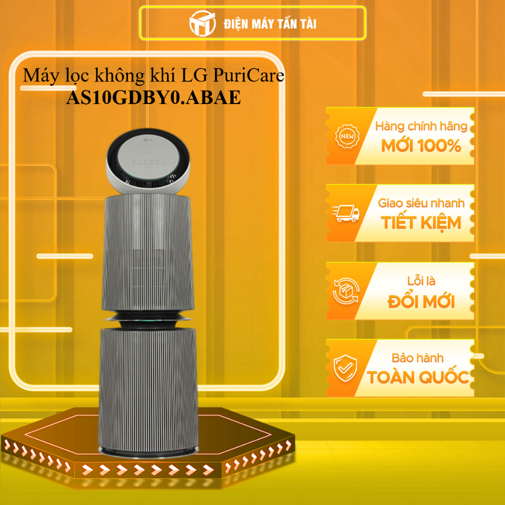 (TOÀN QUỐC) - AS10GDBY0.ABAE - Máy lọc không khí LG PuriCare 360 Alpha Double AS10GDBY0.ABAE 72W