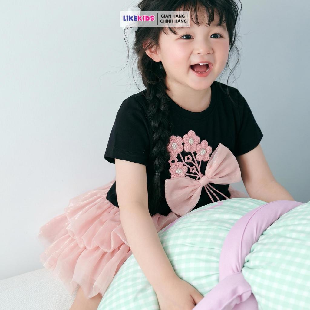 Đầm váy thun polo cực xinh cho bé gái kiểu dáng TÙNG XOÈ 2 tầng thoáng mát E66-LikeKids