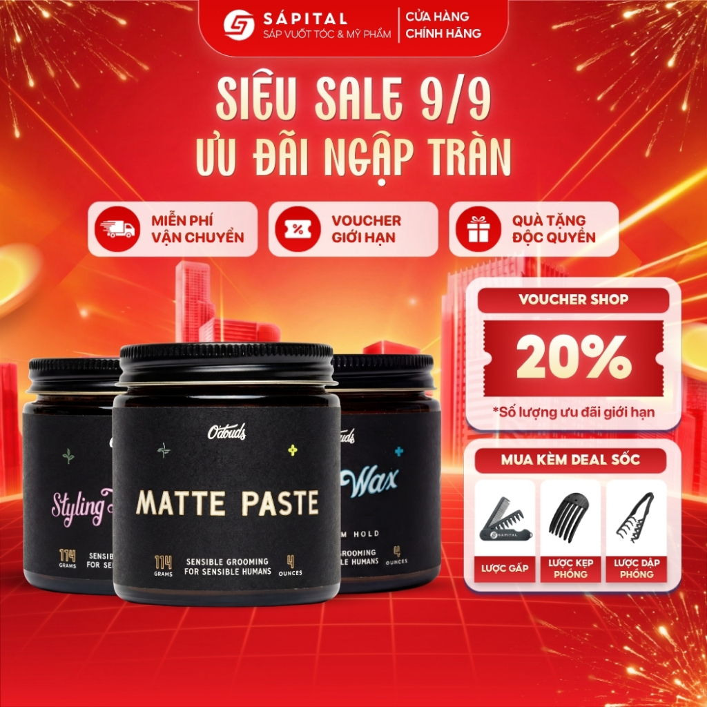 Sáp vuốt tóc O'douds Matte Paste - Dry Wax - Styling Treatment - Sea Salt Paste
