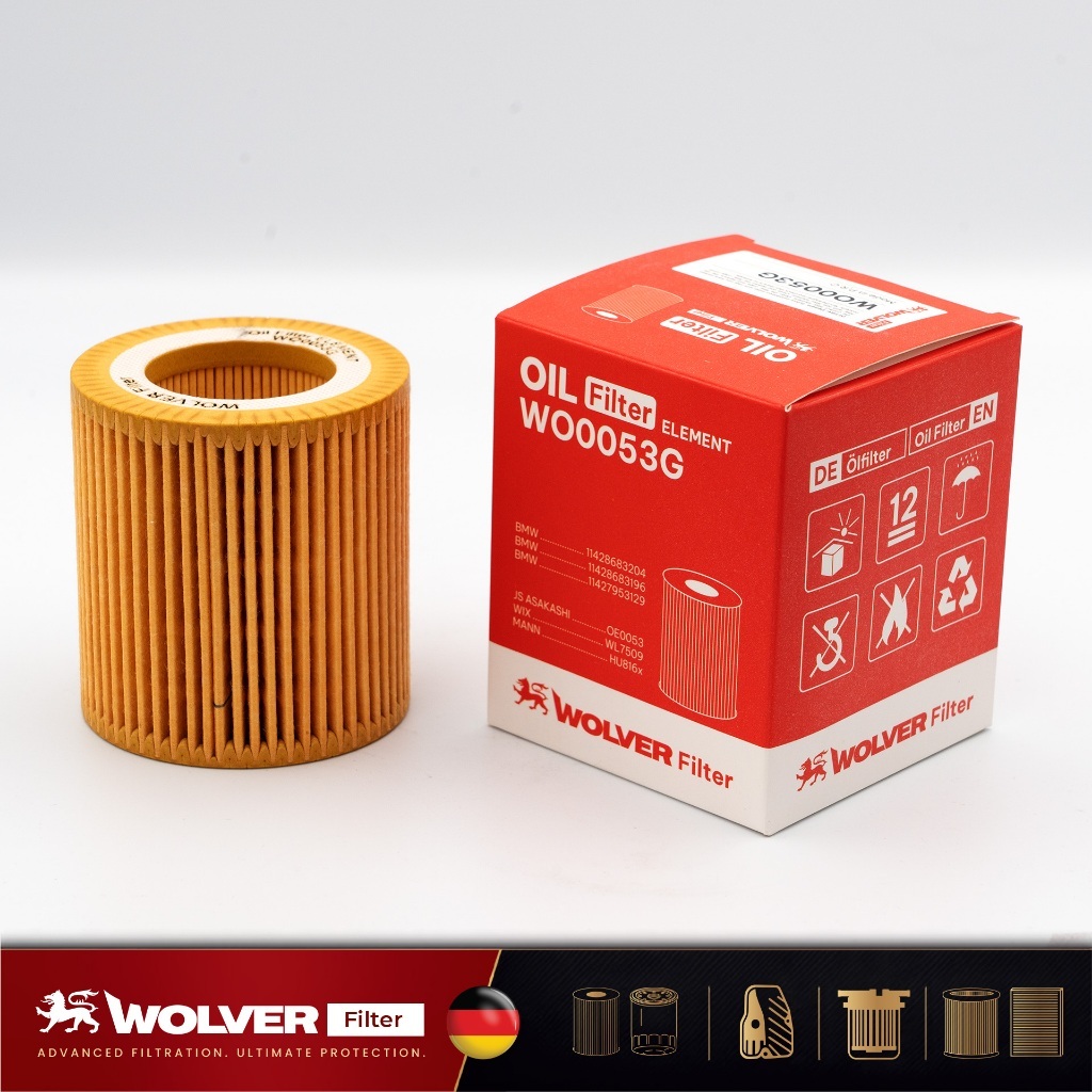 Lọc Nhớt Động Cơ Wolver Xe BMW N52 N54,BMW F20, F21, F30, F31,BMW F30 F31 Series 3 - WO0053G