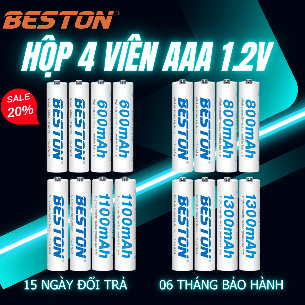 Pin Sạc 3A Beston, dung lượng 800mah ,1100mah,1300mah dành cho đồ chơi, remode…