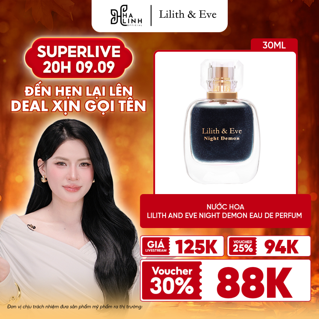 [Võ Hà Linh x Lilith and Eve]Nước hoa Lilith and Eve Night Demon Eau de Perfum 30ml
