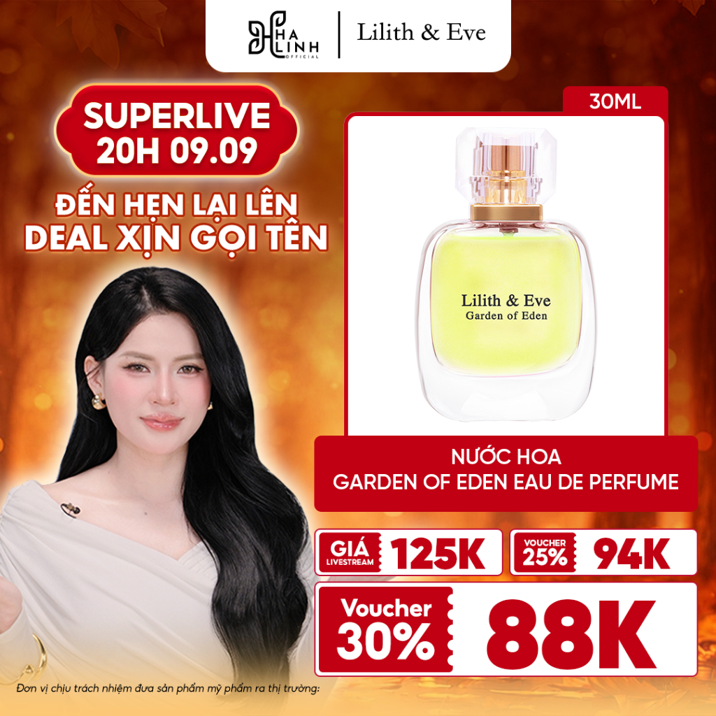 [Võ Hà Linh x Lilith and Eve] Nước hoa Lilith and Eve Garden of Eden Eau de Perfume 30ml