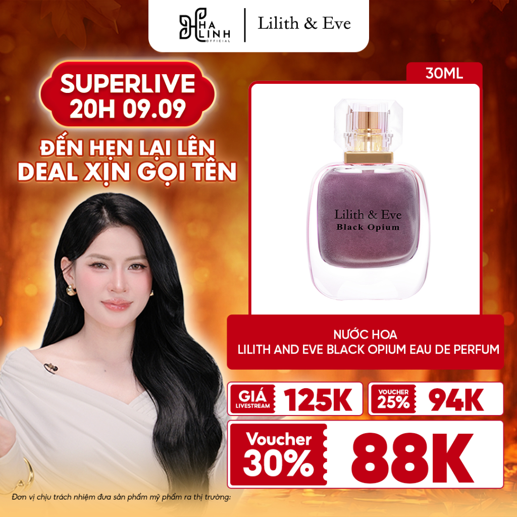 [Võ Hà Linh x Lilith and Eve] Nước hoa Lilith and Eve Black Opium Eau de Perfum 30ml