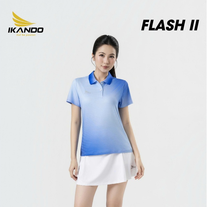Áo Thể Thao Nữ Ikando Flash II Cổ Trụ, Vải Thun Lạnh Nhập Khẩu, Mềm Nhẹ, Co Giãn, Thoáng Khí