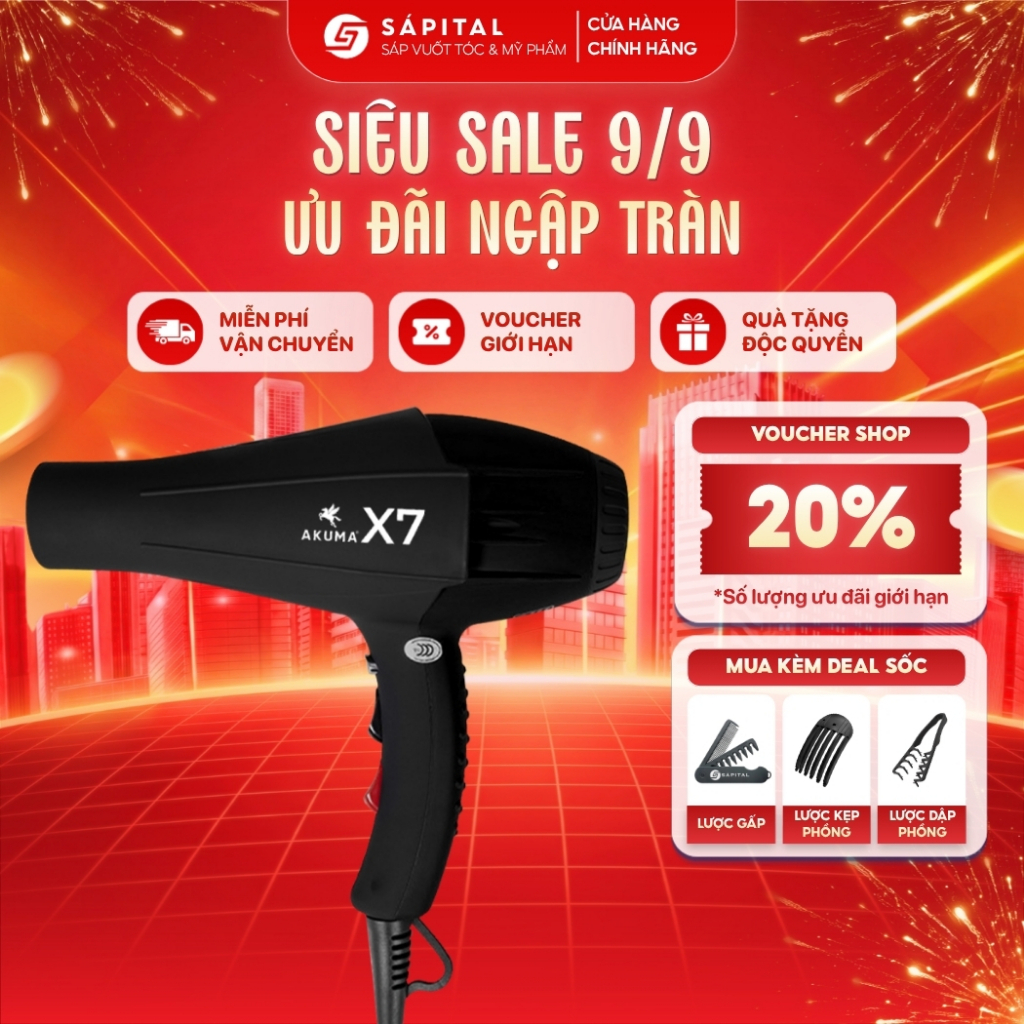 [BH 3T] Máy Sấy Tóc AKUMA X7 - Sấy tạo kiểu công suất lớn, Hỗ trợ công nghệ ion âm, Chất liệu bền bỉ
