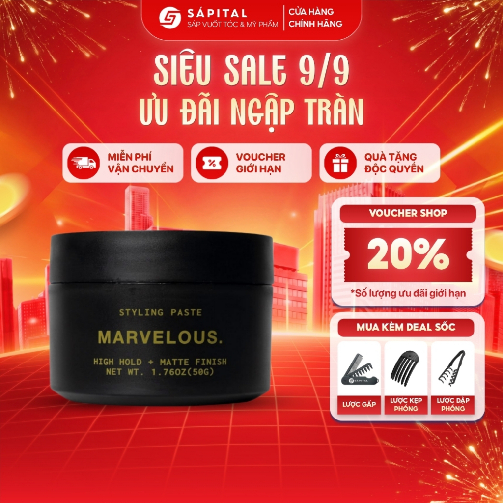 Sáp vuốt tóc Rusty Lab Marvelous - Giữ nếp linh hoạt, Dễ dàng tạo texture, Hương nước hoa lôi cuốn