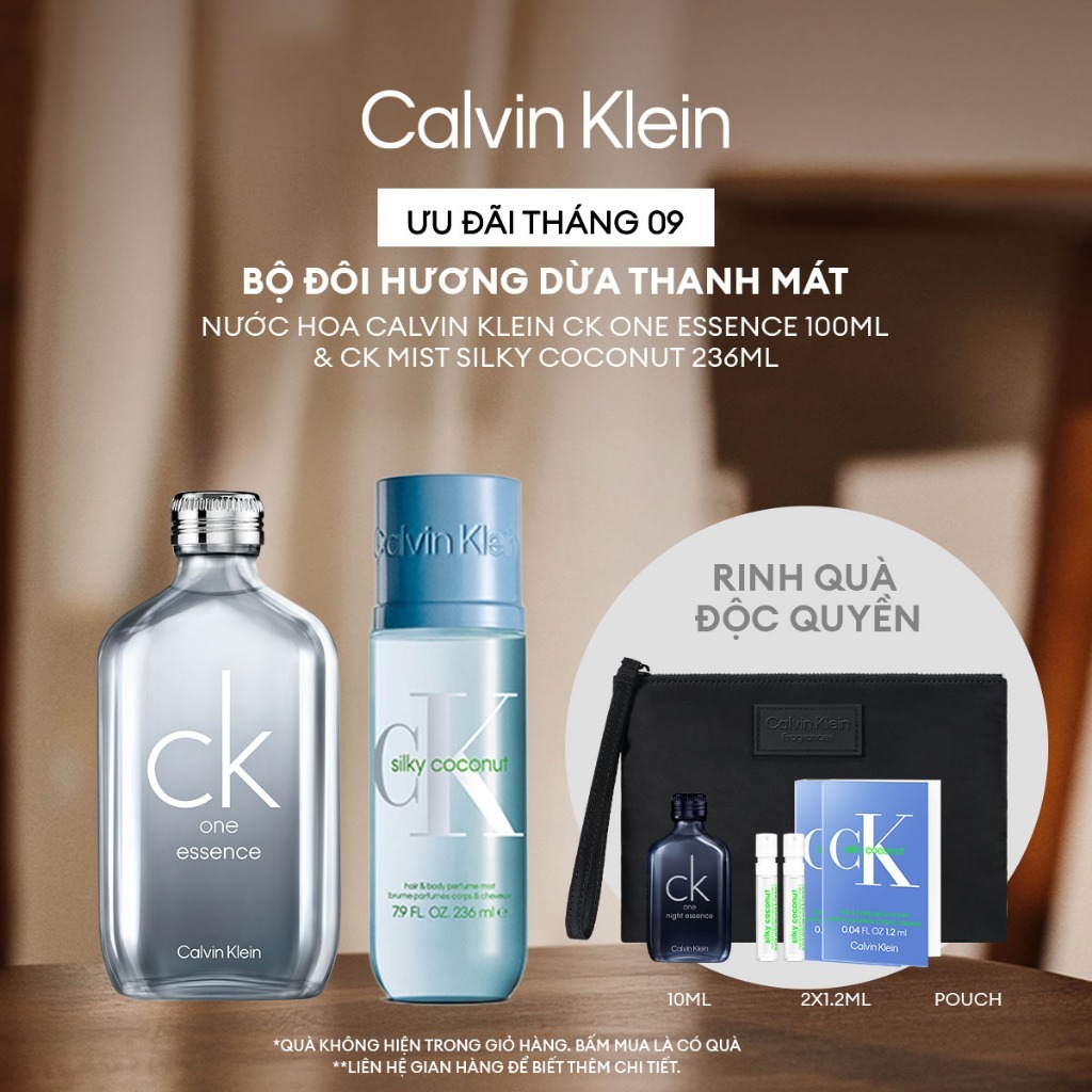 Bộ Đôi Dừa Thanh Mát - Nước hoa Calvin Klein CK One Essence 100ml & CK Mist Silky Coconut 236ml