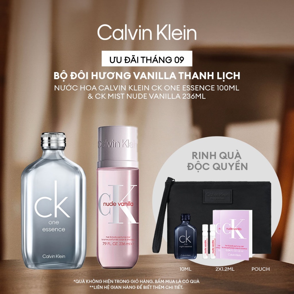 Bộ Đôi Vanilla Thanh Lịch - Nước hoa Calvin Klein CK One Essence 100ml & CK Mist Nude Vanilla 236ml