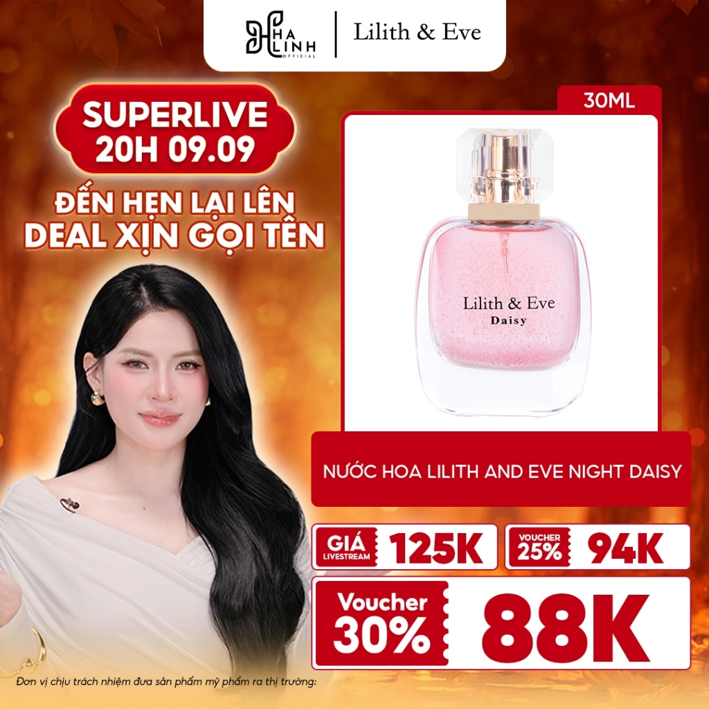 [Võ Hà Linh x Lilith and Eve] Tinh dầu nước hoa Lilith and Eve Daisy Eau De Parfum 30ml