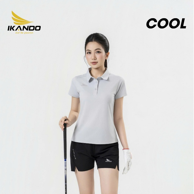 Áo Thể Thao Nữ IKANDO Cool, Cổ Trụ, Vải Thun Lạnh Dệt, Co Giãn, Thoáng Khí - Nhiều màu