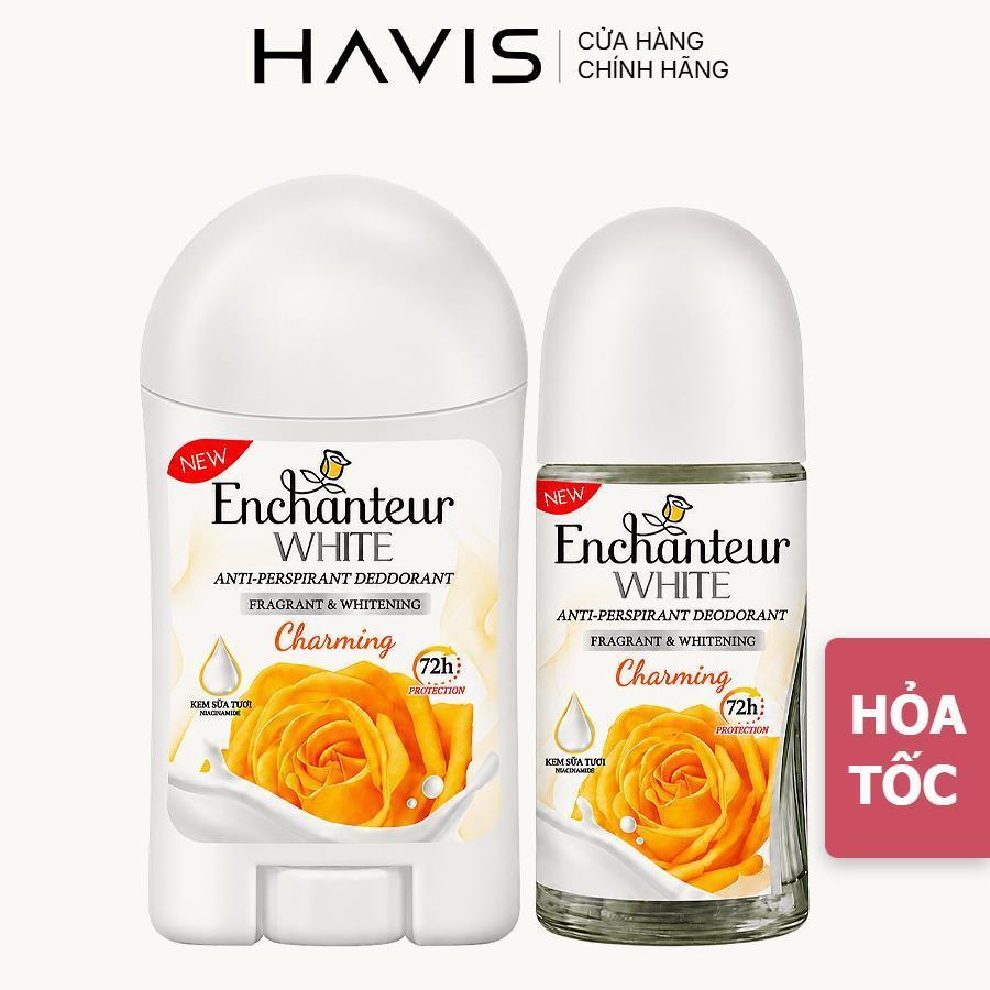 Lăn nách trắng da ENCHANTEUR Charming 40g / Lăn khử mùi Enchanteur Charming 50ml Sáp nách khử mùi