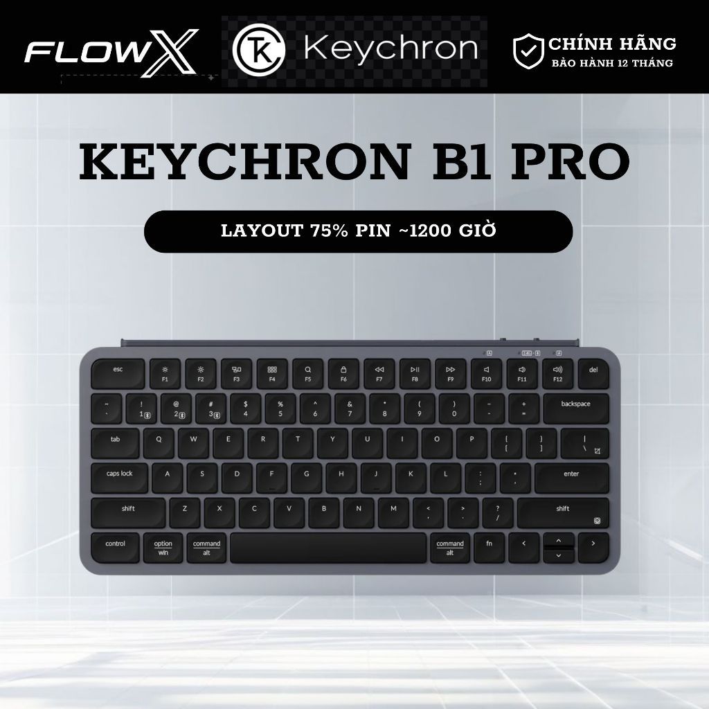 Bàn Phím Không Dây Keychron B1 Pro Ultra Slim Gõ Êm Nhẹ Bluetooth USB-C